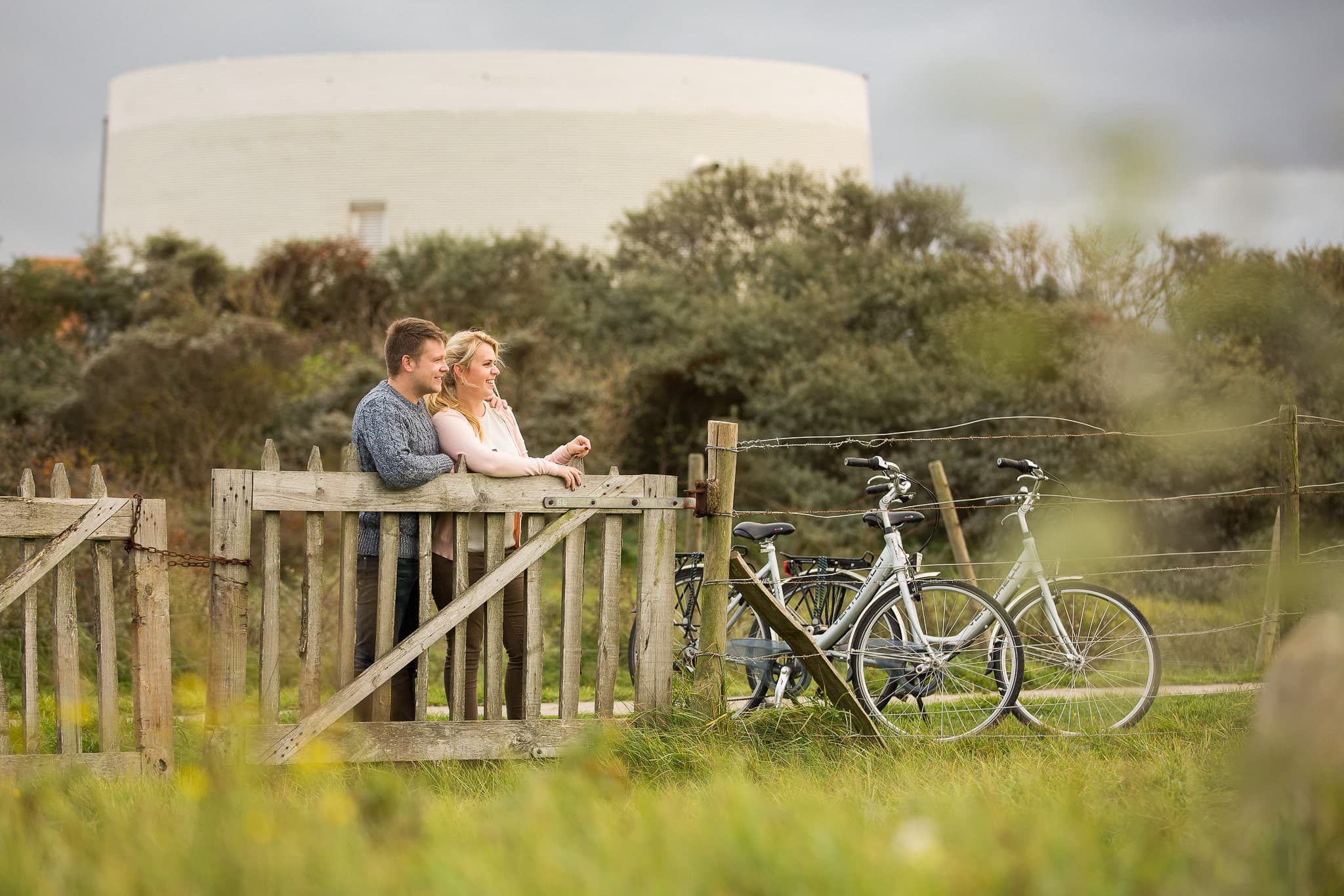 Young couple watching the dunes